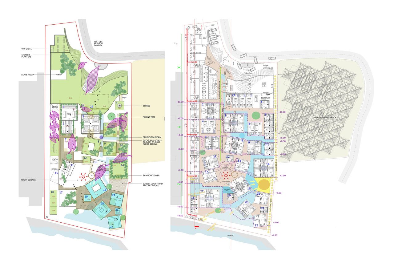 Design of Berawa Beach House, a sustainable boutique resort for surfers