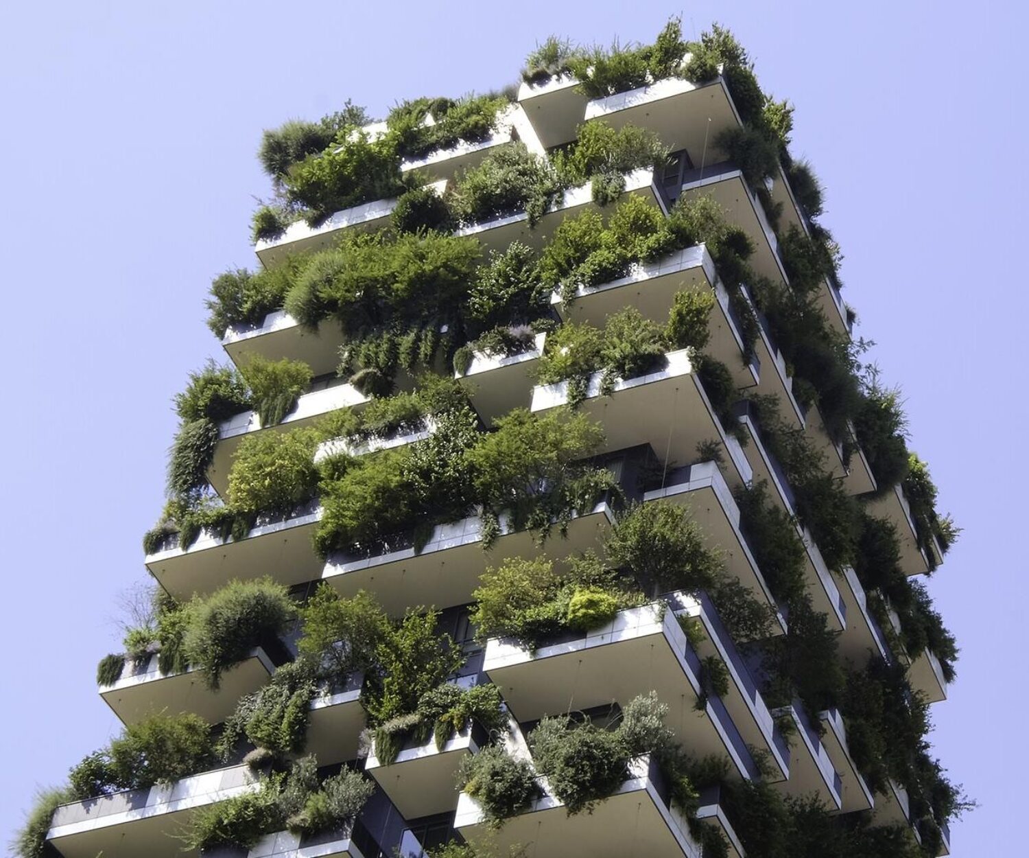 High-rise building with balcony gardens